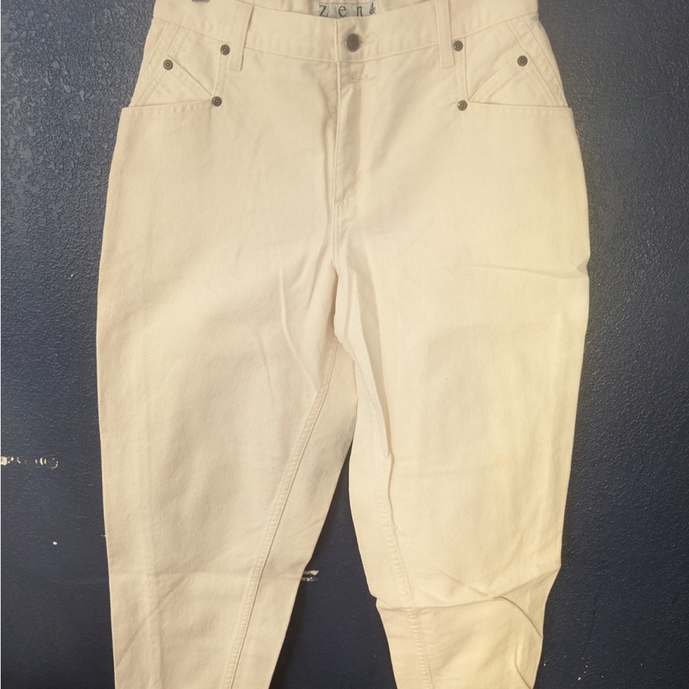 Cream High-Waisted Pants